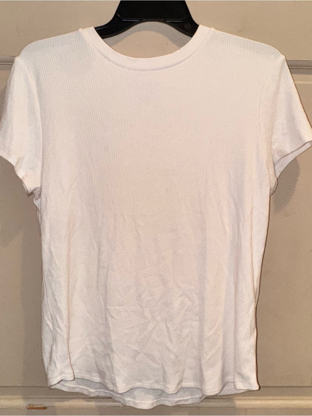 TRUTH by Republic White Ribbed V-Neck Tee - XL